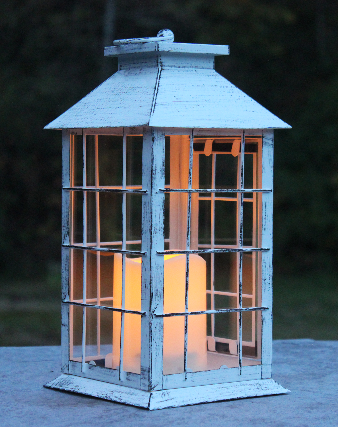 Wholesale White Rustic Lantern with Flameless LED Candle Buy