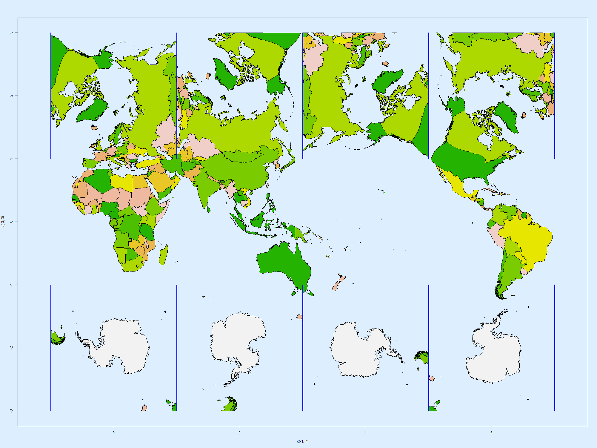 Equal Area World Map moyhu: World map equal area projection   more