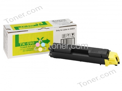 Kyocera 1t02kvanl0 ''tk-590y'' cartouche toner, couleur jaune, capacite 6 000, pour imprimante fs-c2026 mfp (632983017456)