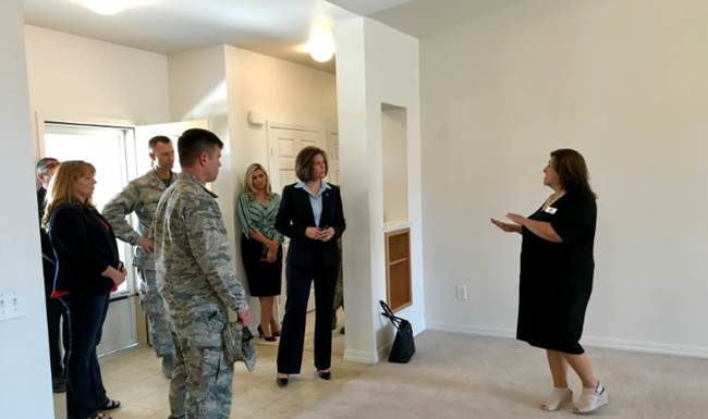 Cortez Masto Tours Military Housing Complex on Nellis AFB