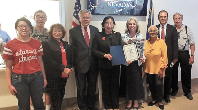 Congresswoman Dina Titus Awards Veterans Reporter News Publisher Su Phelps