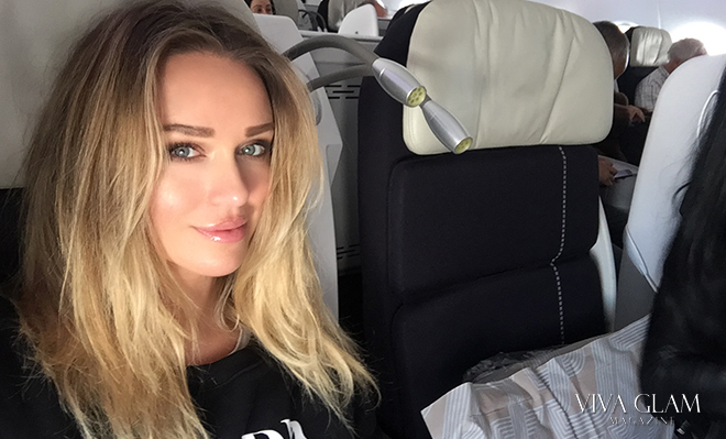 katarina van derham plane travel viva glam magazine glam girl makeup