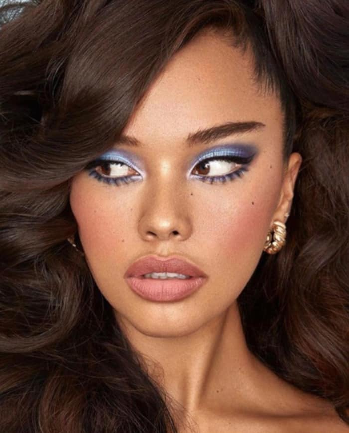 blue makeup looks for fall