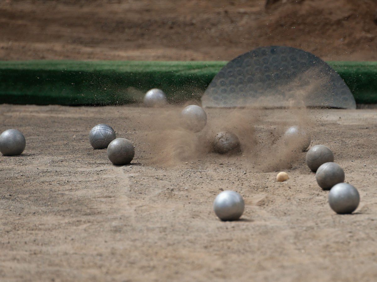 bocce ball court with decomposed granite