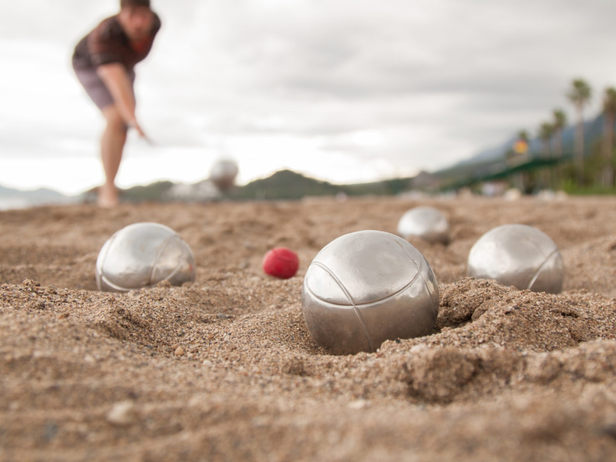 Bocce ball court sand groundcover