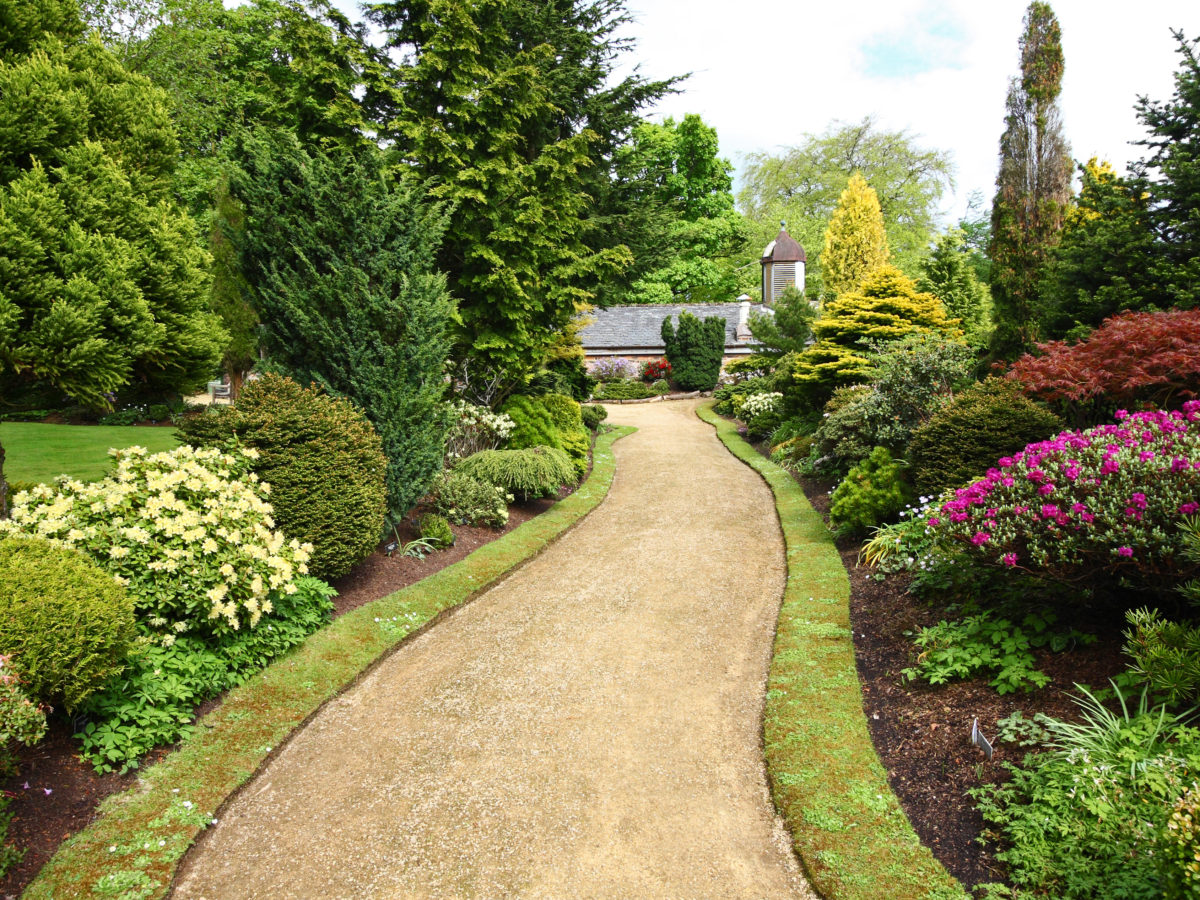 Decomposed granite pathway with grass borders