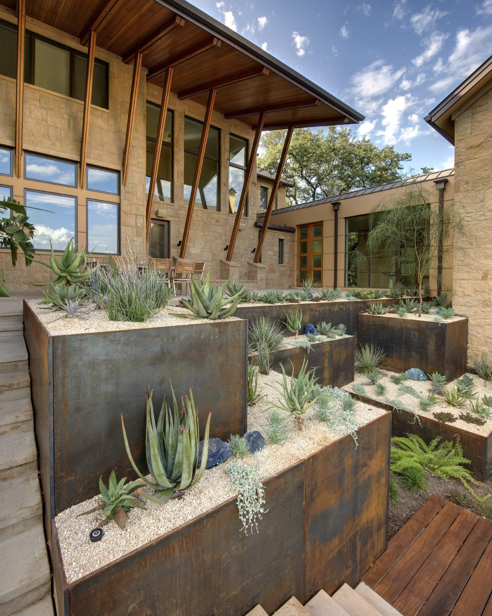 Succulent garden with decomposed granite