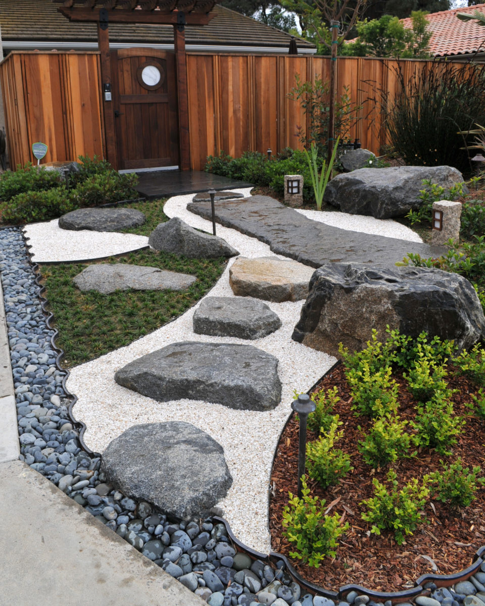 Front yard zen garden pathway