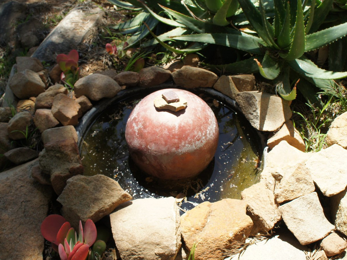 Pond in mosaic rock garden
