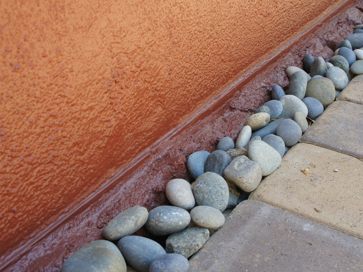 Mexican beach pebble in mosaic rock garden