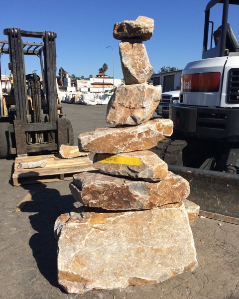 Stacked stone pieces for mosaic rock art