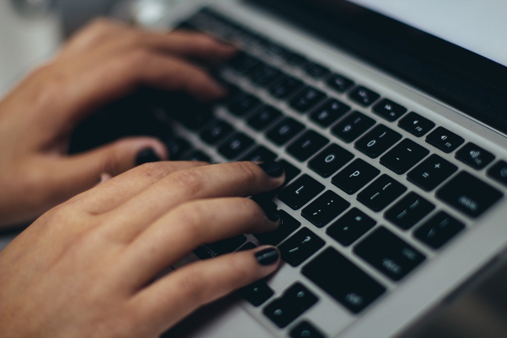 Typing on a keyboard Typing on a keyboard