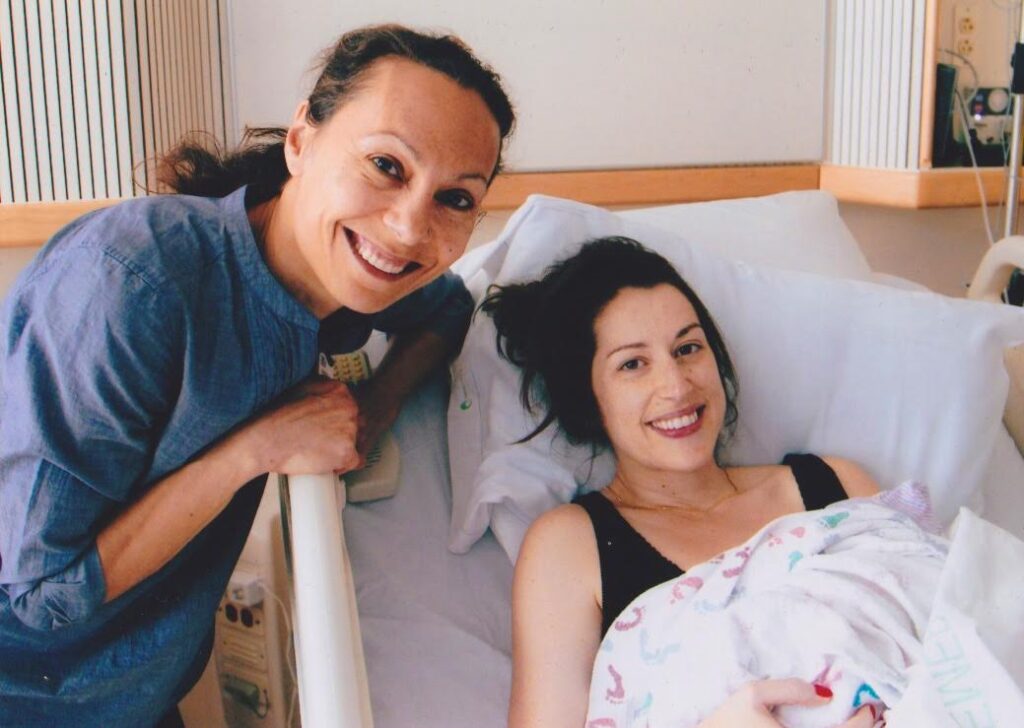 Aria Morgan as a Birth Doula, post birth photo