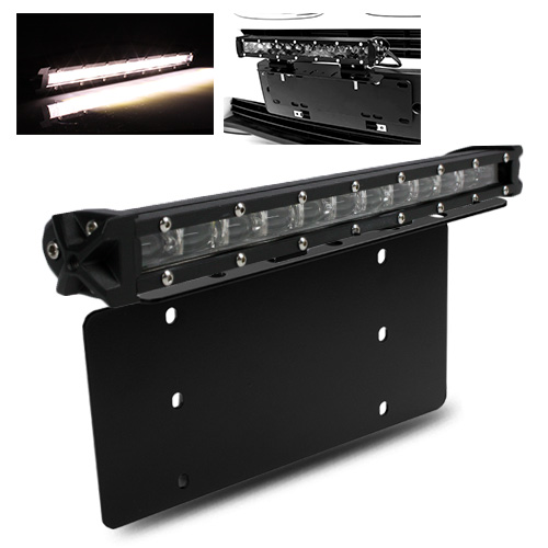 Steel License Plate Mounting Bracket + 13" 60W CREE LED Offroad Slim