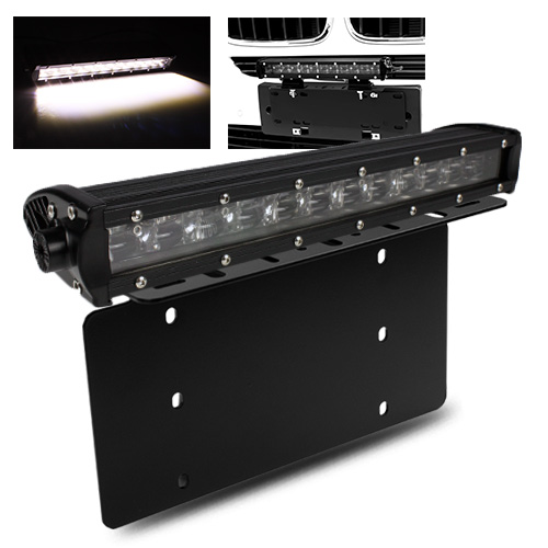 Steel License Plate Mounting Bracket + 13" 72W PHILIPS LED Offroad