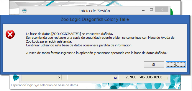 Datos Inconsistentes Detección de Bases de datos inconsistentes (dañadas)