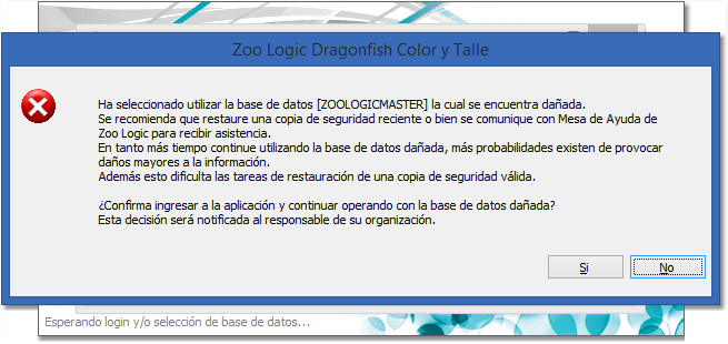 Datos Inconsistentes Detección de Bases de datos inconsistentes (dañadas)